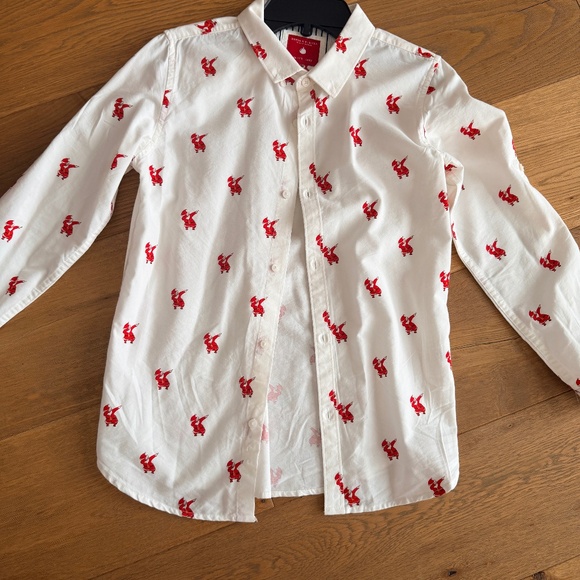 Santa Christmas Button Down Shirt Boys 11-12 - Picture 1 of 8